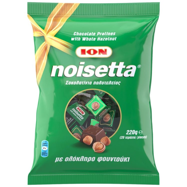 Noisetta Pralinen Schoko/Haselnuss (220g) ION von ION bei Araxxon  - Hochwertiges griechisches Produkt.   Noisetta Pralinen Schoko/Haselnuss (220g) ION από ION στο Araxxon  - Αυθεντικό ελληνικό προϊόν.